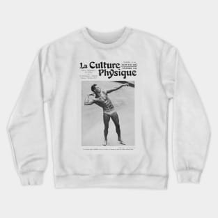 La Culture Physique - Vintage Physique Muscle Male Model Magazine Cover Crewneck Sweatshirt